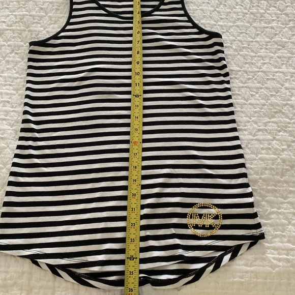 Michael Kors white and black striped thank top size S/M - Picture 7 of 9